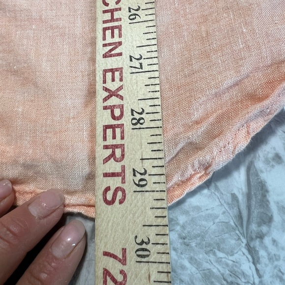 Onia Orange Casual Button Down Shirt 100% linen size L - Picture 7 of 10